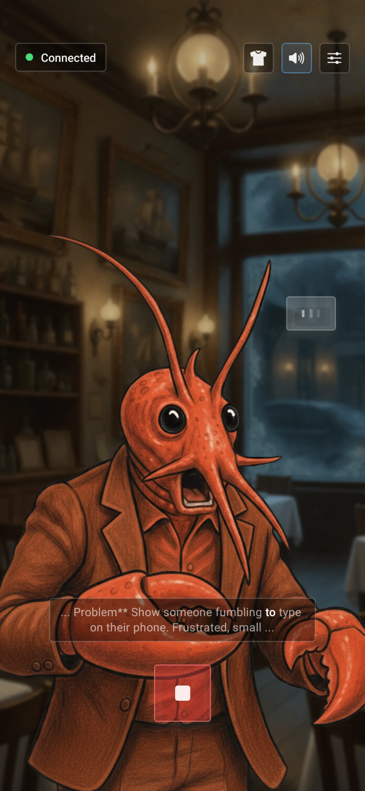 Claw To Talk iOS screenshot showing the connection screen